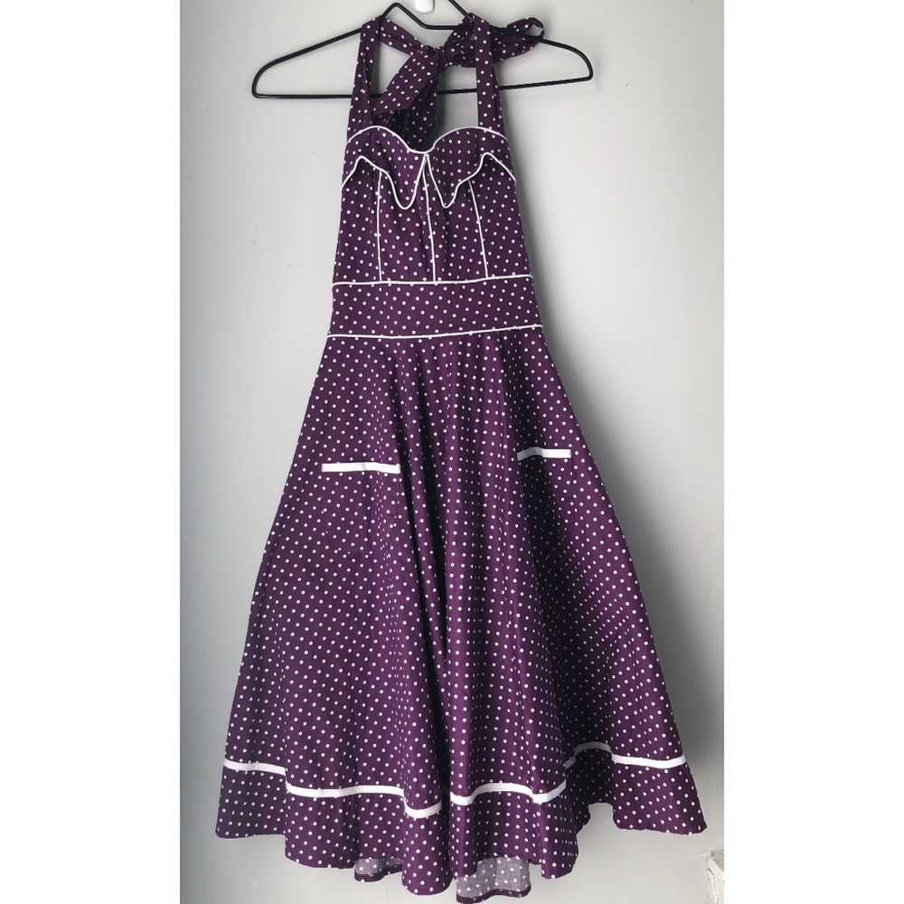 Purple Polka Dot Hell Bunny Vixen Dress